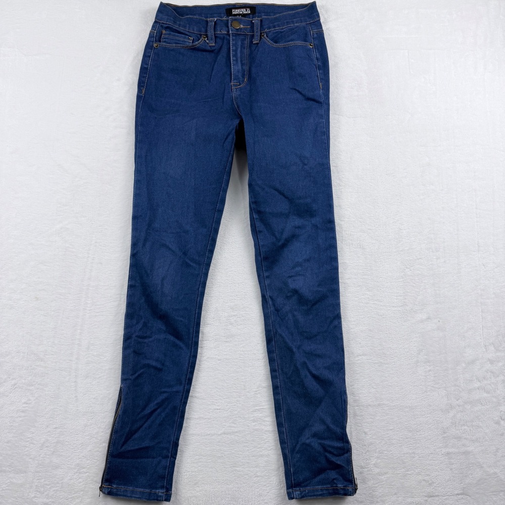 Forever 21 Premium Denim Skinny Jeans Ankle Zip Blue Size 24